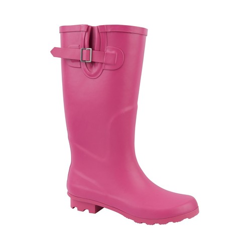 LADIES GIRLS WIDE CALF FITTING FASHION WELLINGTON BOOTS BLACK NAVY - Picture 6 of 27