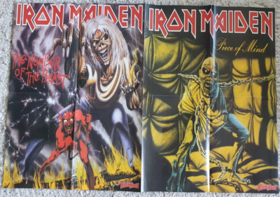 IRON MAIDEN VINTAGE 80's -2x EDDIE POSTER BIG -RAR/  Vinyl Covers /aus Rock Hard