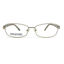 Structure 146 Eyeglasses Frames Brown Gold Rectangular Half Rim 55-16-146