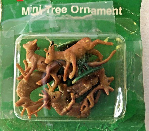 Vintage 1994 Miniatura Plastica Renna Cervo in Confezione Casa delle Bambole Diorama Natale - Foto 3 di 5