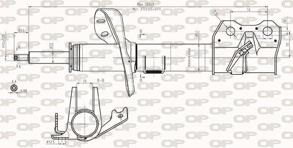 Amortisseur avant gauche Honda CR-V III suspension gaz 4WD 2.2 i-CTDI 2.2 i-DTEC 2.4