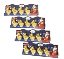 Lindt LINDOR Milk Chocolate Figure Santa Claus & Reindeers Hollow 1.7oz Ea (4PK)