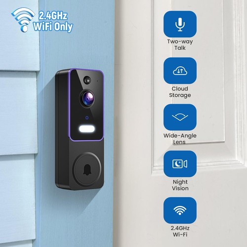 1080P Wireless Video Doorbell Camera, Chime, Night Vision, 2-Way Talk, AI Alerts - Picture 2 of 7