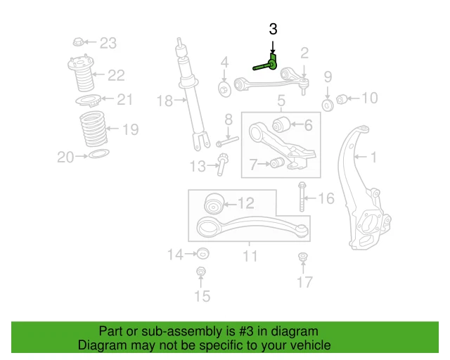 Perno de brazo de control superior OEM JAGUAR S-Type XF XFR XFR-S C2Z3377 2000-2015 Foto 2 de 2