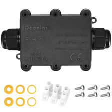 IP68 Waterproof Junction Box, 2-Way Outdoor Electrical Connectors, External Slee