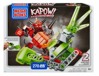 MEGA BLOKS KAPOW 270 Piece Play Set Bash vs Nitro Showdown Bots Fighting League