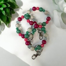 Stretchy Hand Beaded Keychain Wristlet: Sold Separately