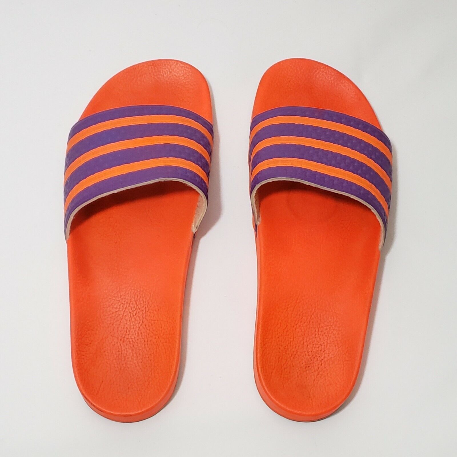 Adidas - Adilette Neon Orange & Purple Slides Men… - image 2
