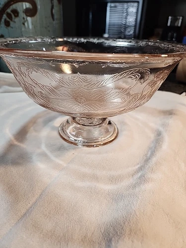Indiana Depression Pink Glass Large Footed Pedestal Bowl