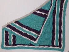 New Baby Bassinet Blanket Cradle Receiving Blanket Handmade crocheted Teal