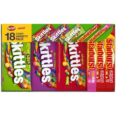 SKITTLES & Starbust Assorted Candy Variety Pack for 18 Count,