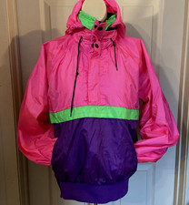 colorblock windbreaker JACKET women sz S vtg 1980s/1990s skater track quality