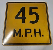 45 MPH Speed Limit Metal Reflective Street Traffic Road Sign  24X 24"