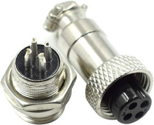 2 Sets 4-Pin Metal Male Female Thread Panel Connector 12Mm GX12-4P Aviation Plug