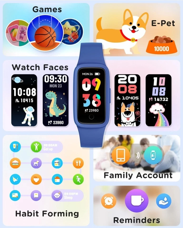 BIGGERFIVE Vigor 3 Kids Fitness Tracker Watch, AMOLED Screen, waterproof 3 ATM. - Image 4 of 4