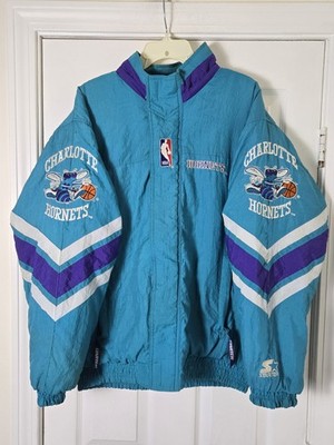 Vintage 90s NBA Charlotte Hornets Logo Starter Puffer Jacket Men's