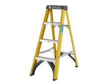 Image of Zarges Fibreglass Swingback Step Ladder Open 1.05m Closed 1.18m 4 Rung ZAR300514