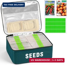 22 Slots Seed Storage Organizer Box with 30 Seed Envelopes  84 Labels, Large Ca