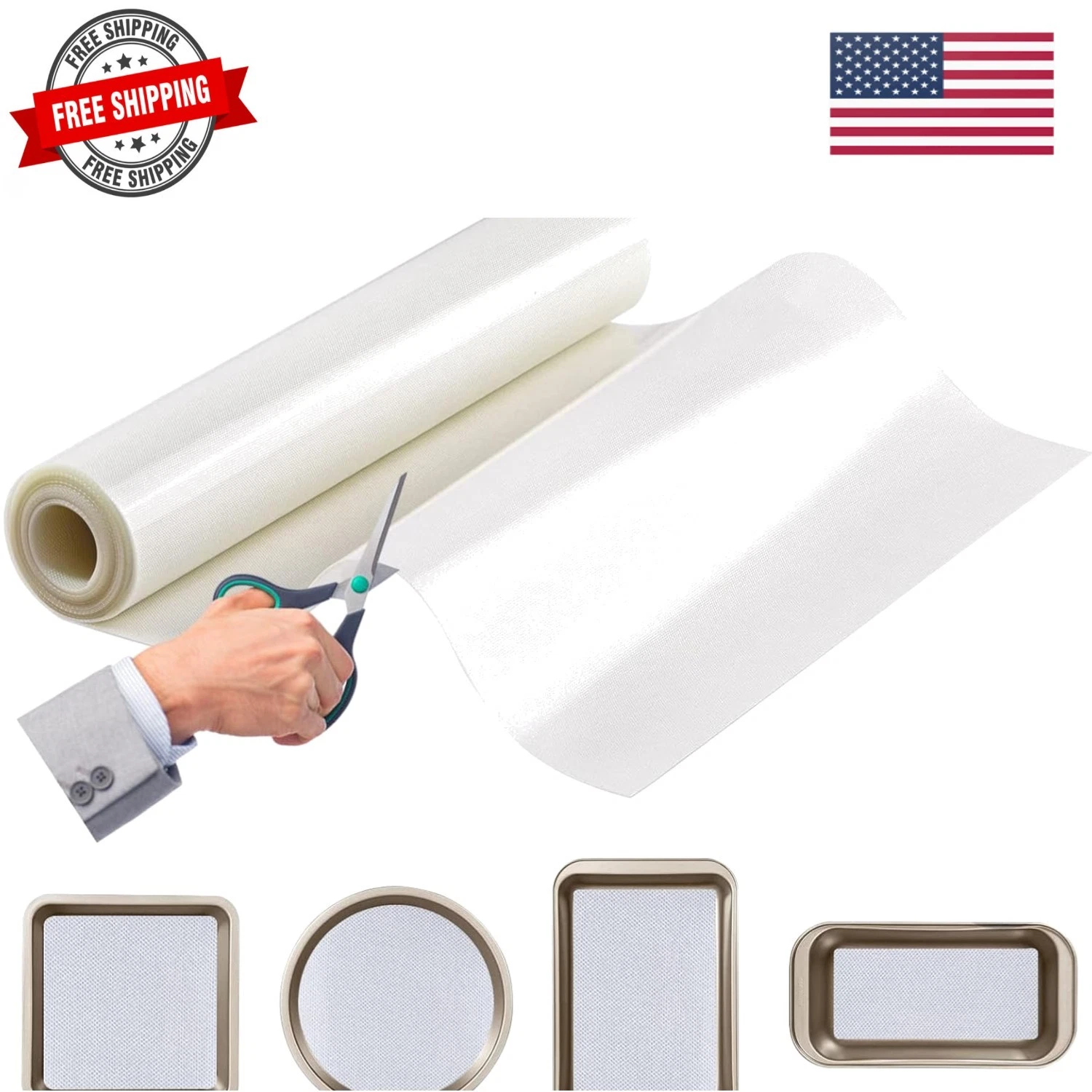 Silicone Baking Mat Roll, Cut to Size Silicone Mat, Non-slip Silicone Pastry ...