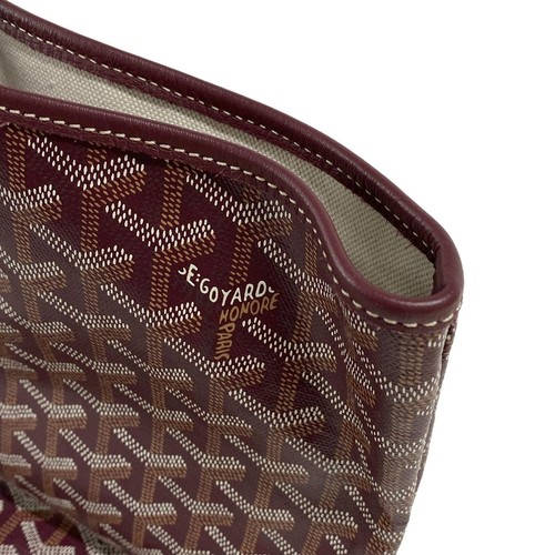 Auth GOYARD Saint Louis PM - Bordeaux Coated Canvas Leather Tote Bag - Picture 17 of 20