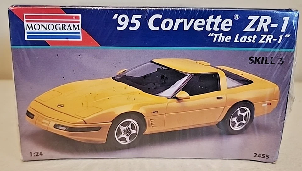 Monogram '95 Corvette ZR-1 The Last ZR-1 Kit # 2455 Factory Sealed Dented Box - Image 3 of 4