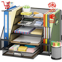 Schreibtisch Organizer 5 Ebenen Briefablage Mit Schublade Und 2 Stifthalter