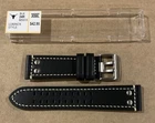 24mm Genuine Italian Leather w/ Rivets Luminox Style Watch Band - Black