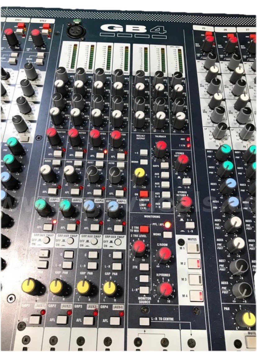 Soundcraft GB4-40 Channel 8-Bus AUX Professional Analog Mixer, 7x4 Output Matrix