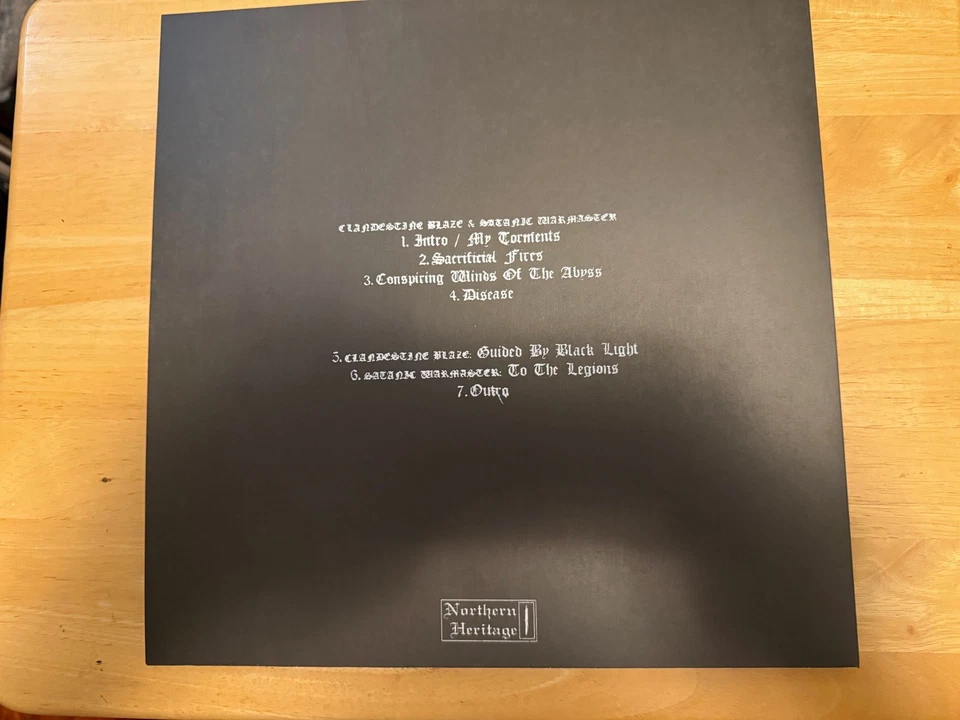 Satanic Warmaster / Clandestine Blaze Split LP 2022 Northern Heritage – NH-035 - Image 2 of 4
