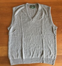 VINTAGE JANTZEN V-NECK SWEATER VEST GRAY USA MADE MENS SIZE XL EXCELLENT