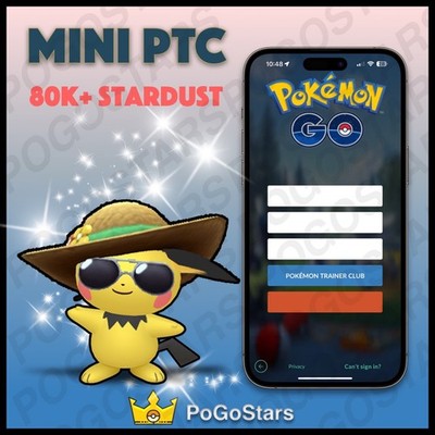Pokémon PTC Go - Shiny Pichu Summer Flair - 80K Stardust Read Description 