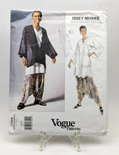 90s Issey Miyake Loose Jacket, Top and Pants Sewing Pattern, UC, Vogue 1328, M L
