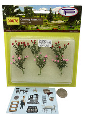 Model Railway Scenery Climbing Pink and Red Roses 6 in Packet OO Gauge (00678)
