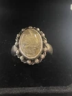 Vintage Golden Rutilated Quartz Hand Crafted  6 ct Stone Size 8 1/4 Ring.