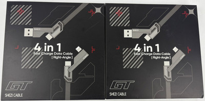 GT Shezi Cable 4 in 1 Fast Charge Data Cable- 10Ft-2 Pack