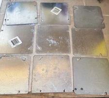 4-11/16 flat blank steel cover, Mixed Lot of 10, Electrical Panel Boxes UNUSED