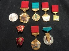 Rare Set Of 8 Soviet Komsomol AWARD MEDAL badges Memorabilia USSR