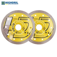2pcs 5" Turbo Diamond Saw Blade Porcelain Marbke Granite Tile Cutting Disc/Wheel