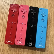 Nintendo Wii Motion Plus Lot 4 SET Red Black Pink Blue Controller Tested Japan