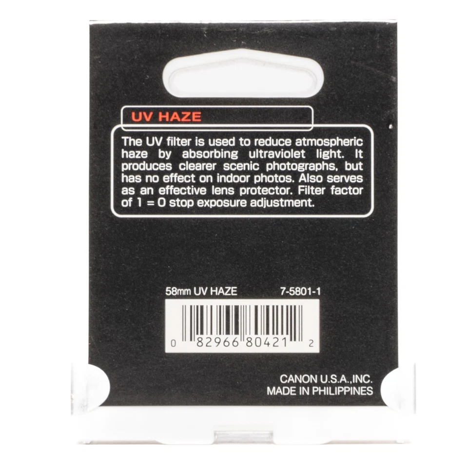 Canon Filter 58mm UV HAZE NEW - Image 2 of 3