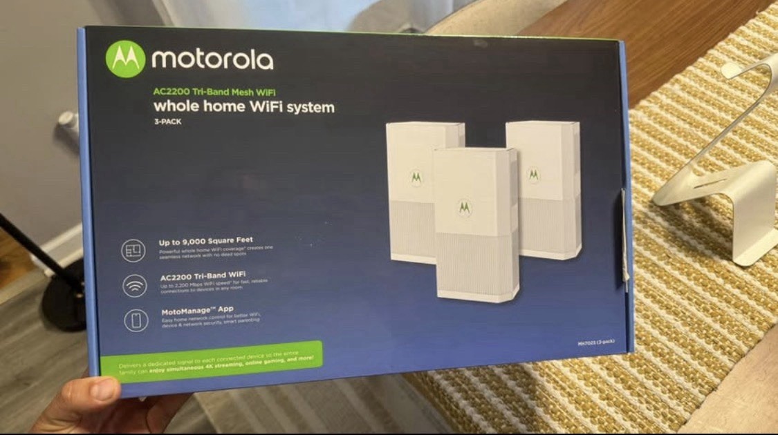 Motorola AC2200 Tri-Band Mesh WiFi System MH7023 3-Pack, Par