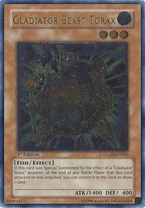 YuGiOh Gladiator Beast Torax (V.2) GLAS-EN081 Ultimate Rare Englisch Good 1st
