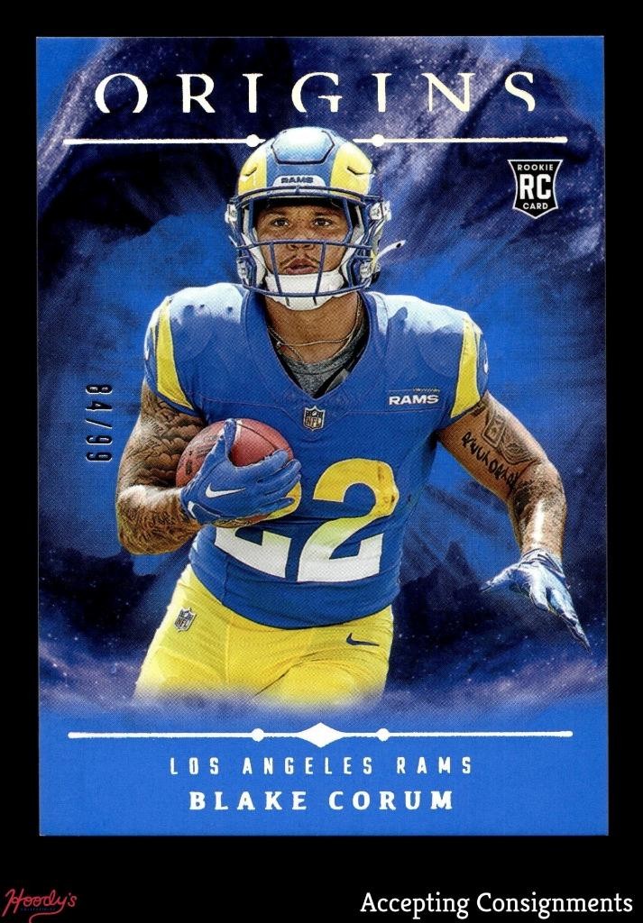 2024 Panini Origins Blue #110 Blake Corum RC Rookie 84/99 RAMS