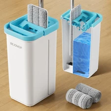 Mop and Bucket Set with Wringer, Turquoise-Cyan Wall Mop Cleaner with Long Ha...