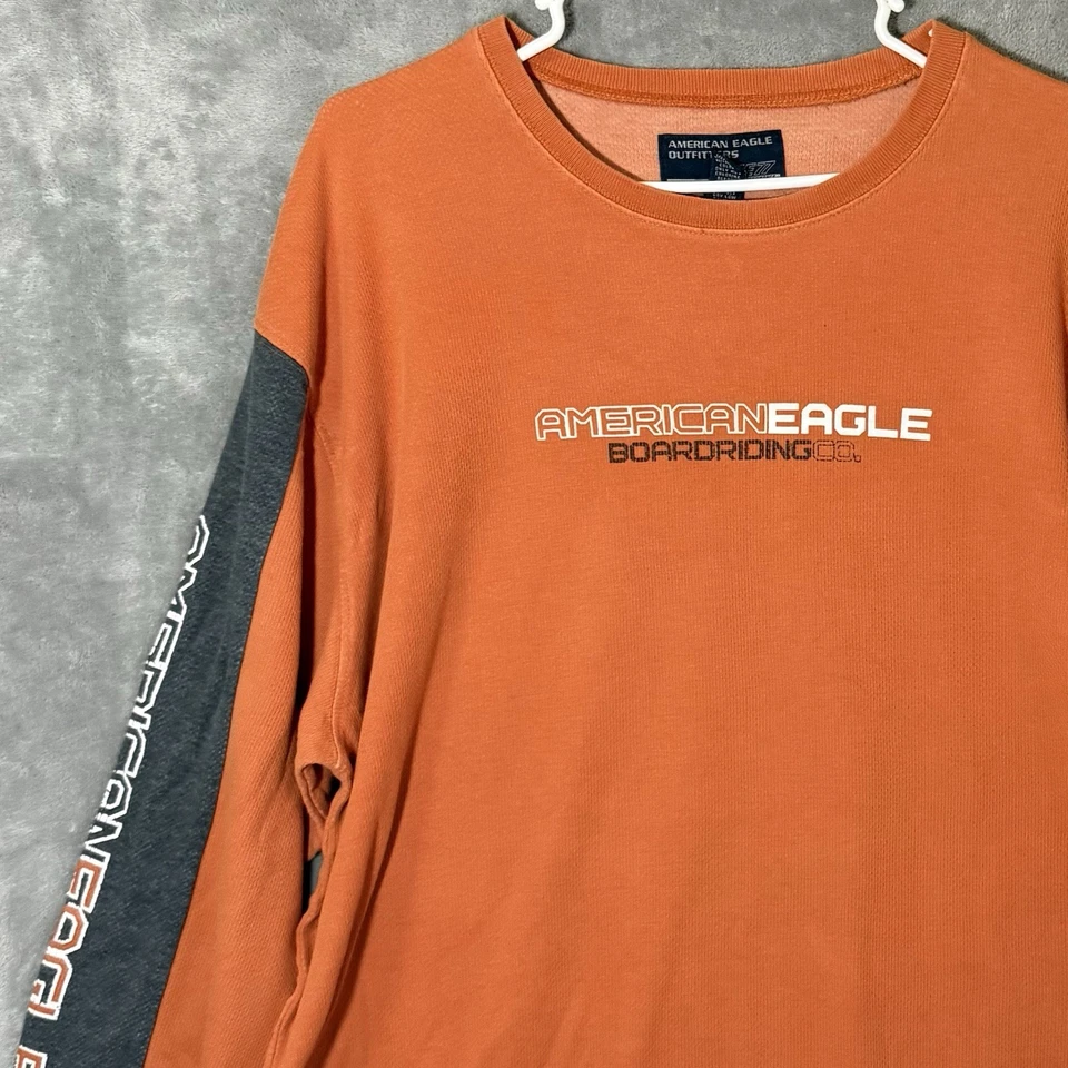 Camisa De Colección American Eagle AE77 L Naranja Manga Larga Boardriding Y2K Jesse Pinkman Foto 4 de 4