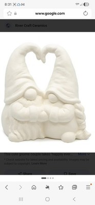 6.75'' Tall X 6.5'' Mr. And Mrs. Gnome Figurine Ready to Paint Ceramic Bisque