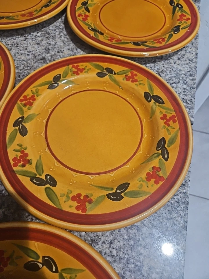 "Juego de 6 platos de cena WILLIAMS SONOMA 11"" Nicoise Olive de Coursange amarillo" Foto 2 de 3