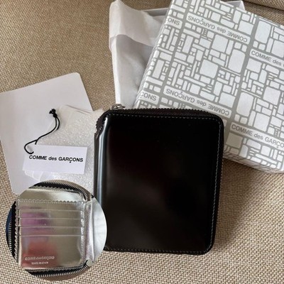 COMME des GARCONS MIRROR Lジップケース Comme des Garçons Mirror Inside Zip Wallet Black Silver Used | eBay