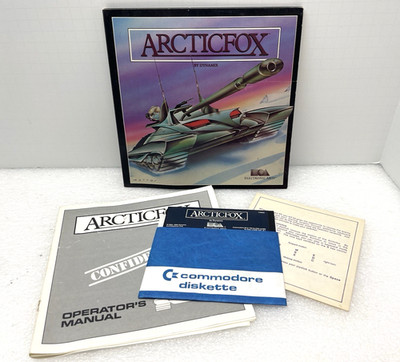 COMMODORE 64 ARCTIC FOX GAME SOFTWARE w BOX MANUAL 5.25'' DISK EA DYNAMIX