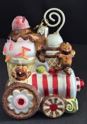 NOBLE GEMS BY KURT ADLER ICE CREAM CANDY GINGERBREAD SNOWMAN TRAIN ORMANENT